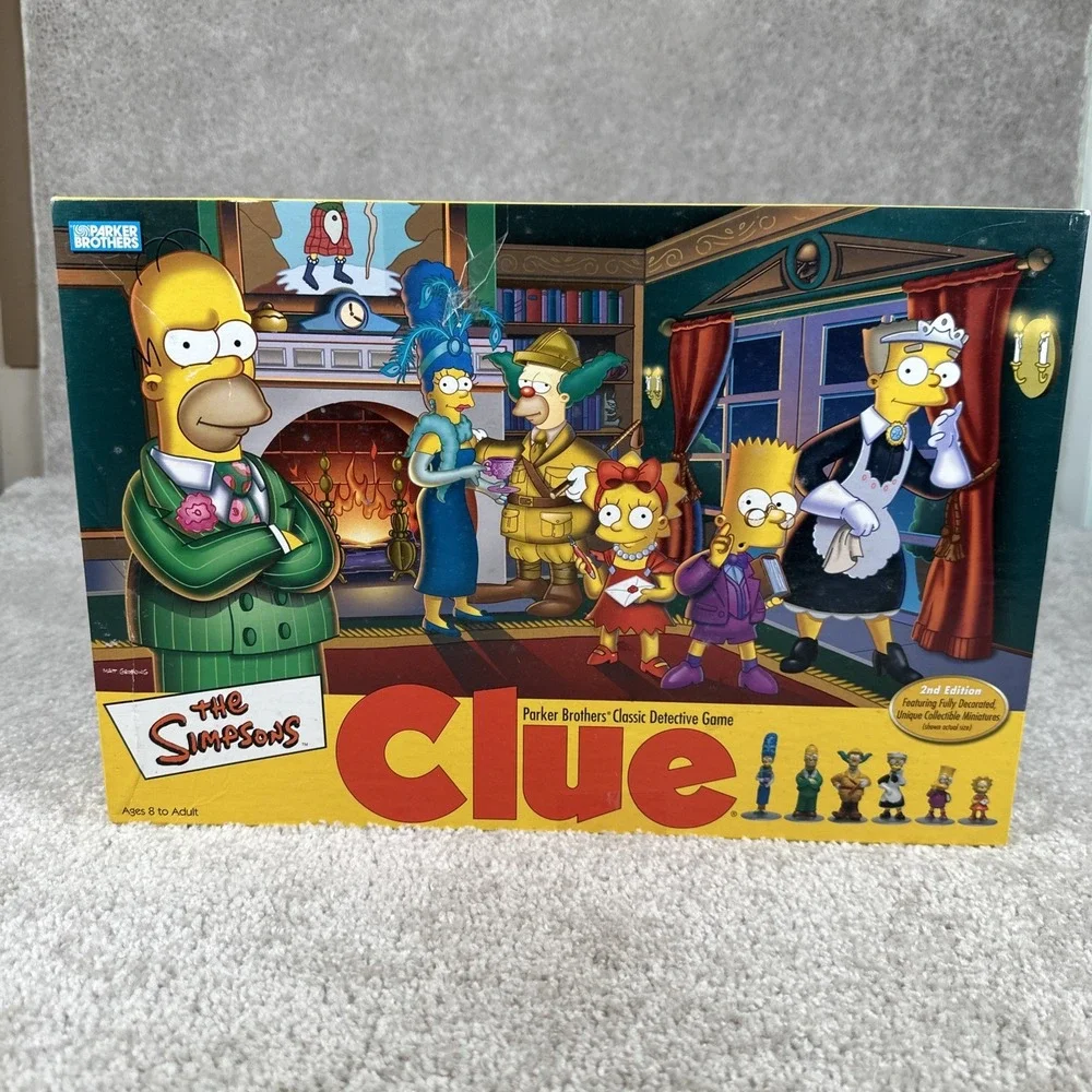 The Simpsons CLUE Parker Brothers Classic Detective Board Game 2002